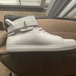 White Buscemi Men's Leather Sneakers